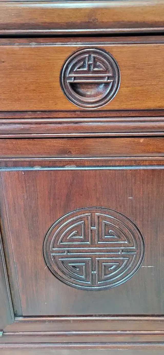 Chinese Longevity Symbol Rosewood Wood Credenza