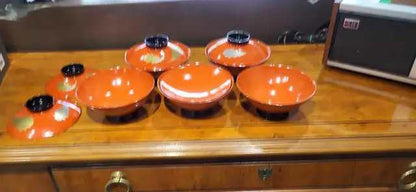 Vintage Japanese Lacquerware Bowl Set