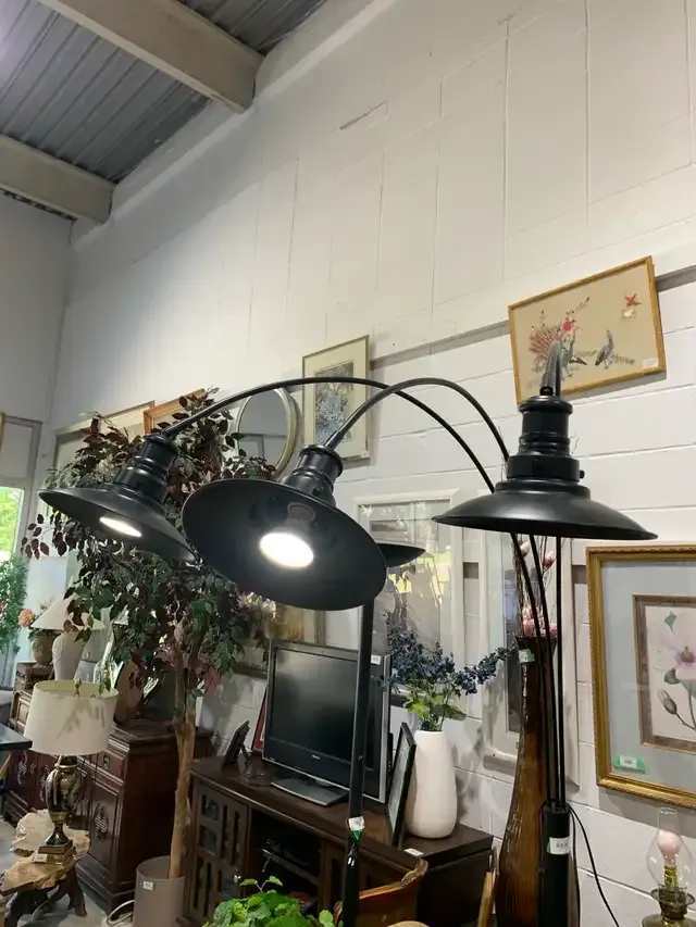 Three-Light Industrial Floor Lamp