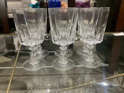 Clear Crystal Wine Glasses - Set of 6