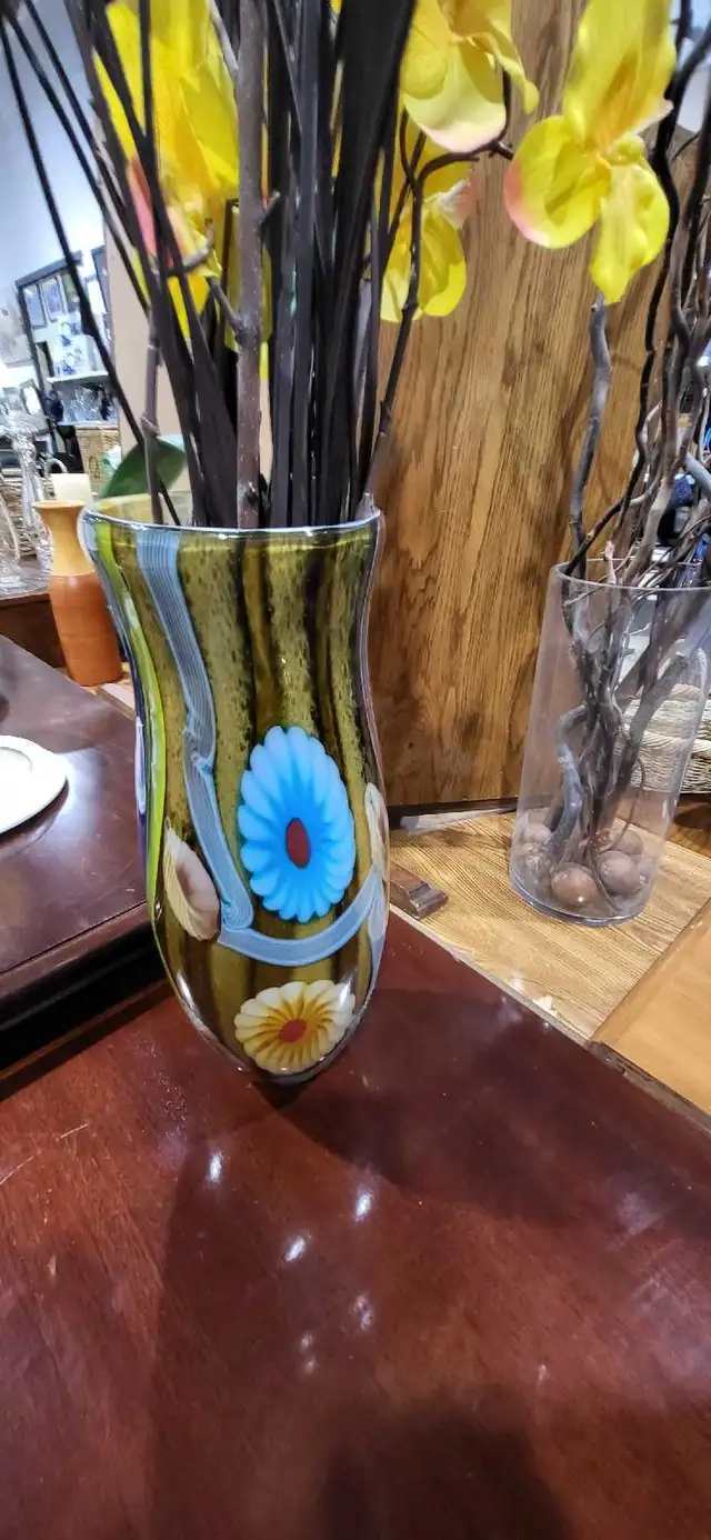 Murano Art Glass Vase - Flowers