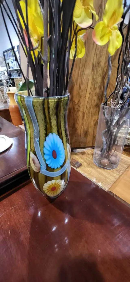 Murano Art Glass Vase - Flowers