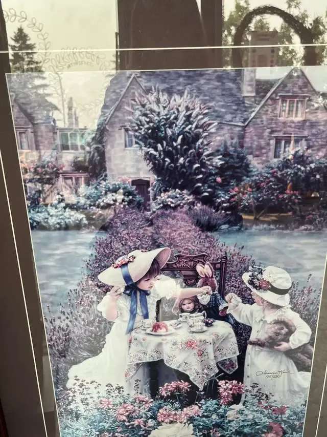 Framed Children Tea Party Print