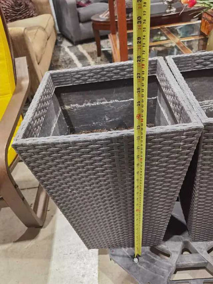 Wicker Garden Planters (set of 2)