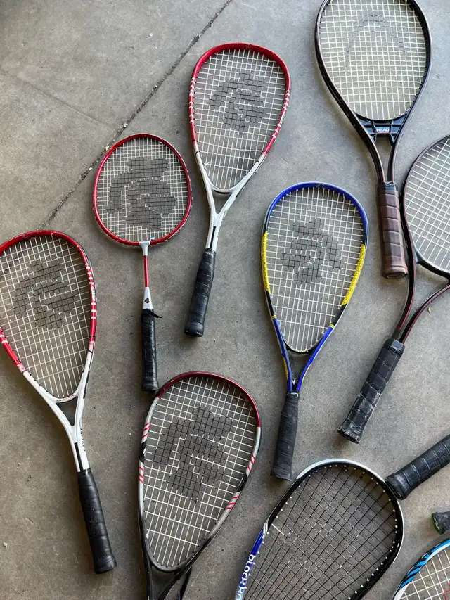 Mixed Collection of sports Rackets