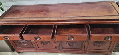 Chinese Longevity Symbol Rosewood Wood Credenza