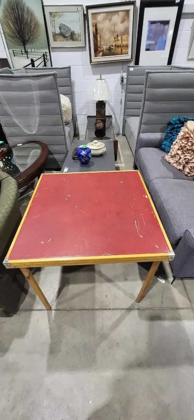Folding Card Table - Red