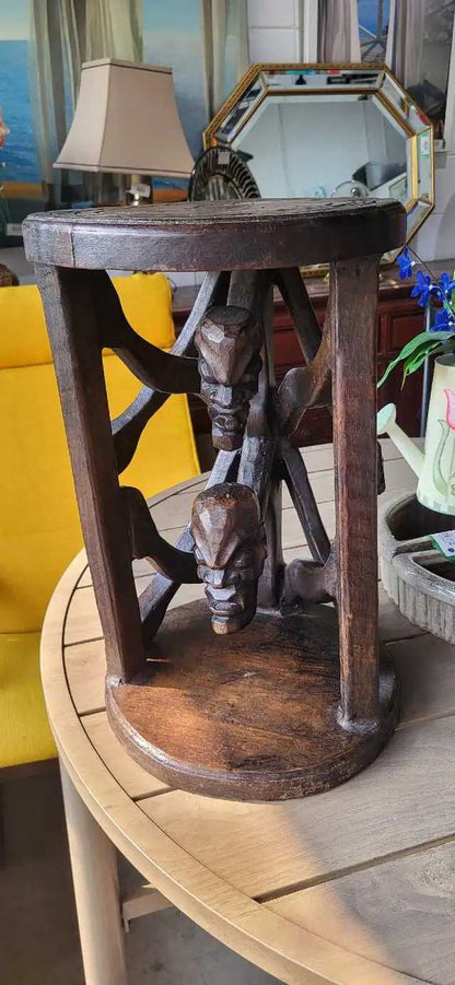 Hand-Carved Wooden Stool from Kenya