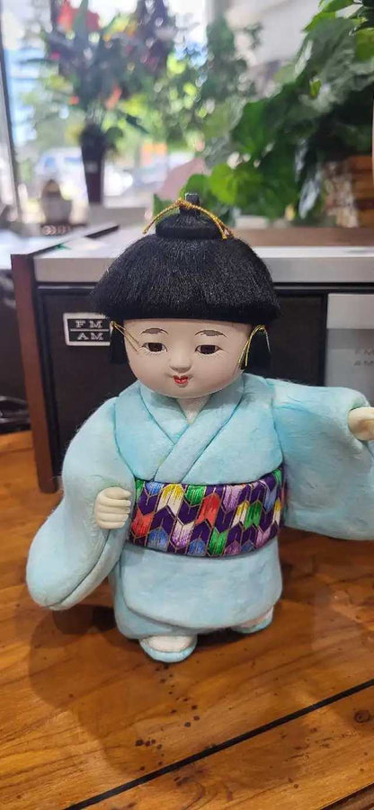 Set of 4 Japanese Ichimatsu Kimono Dolls