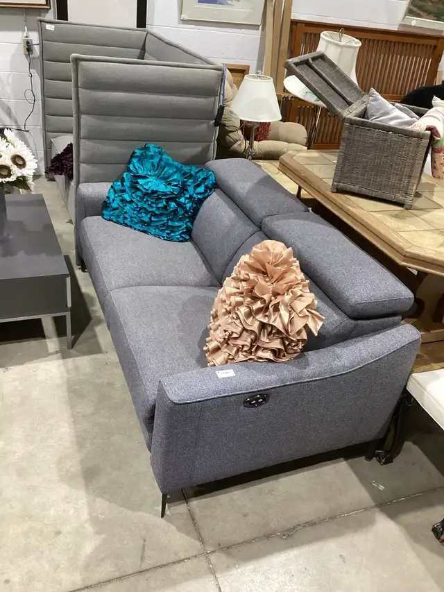 Modern Grey Power Reclining Sofa