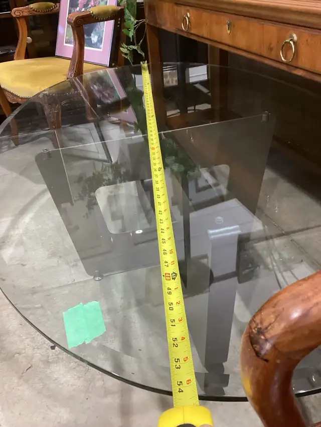 Oval glass coffee table