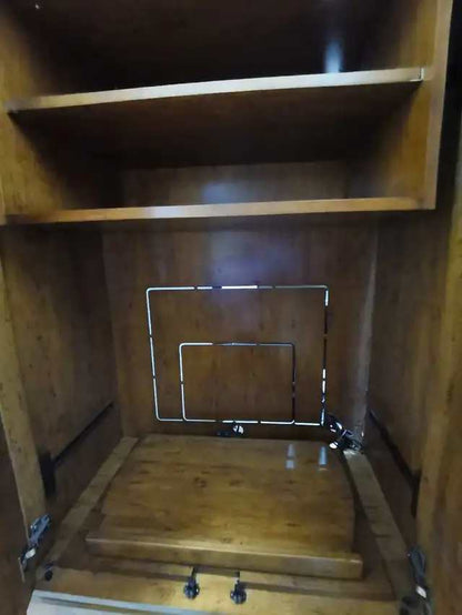 Solid Drexel Wood Entertainment Centre with Display corners