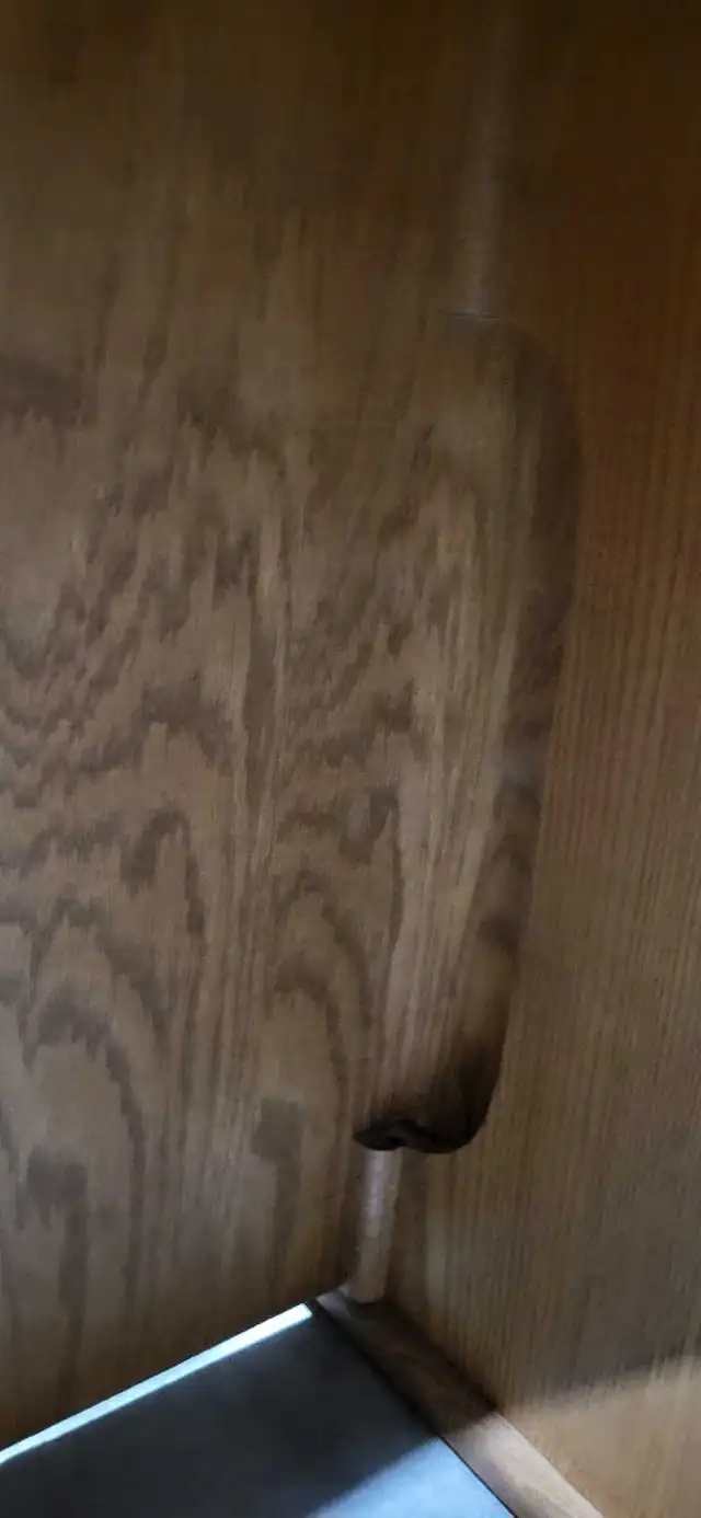 Oak Computer Desk with Cabinet and Cord Management