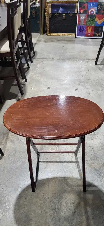 Oval Wooden Foldable Table - Solid Wood - 4 Available