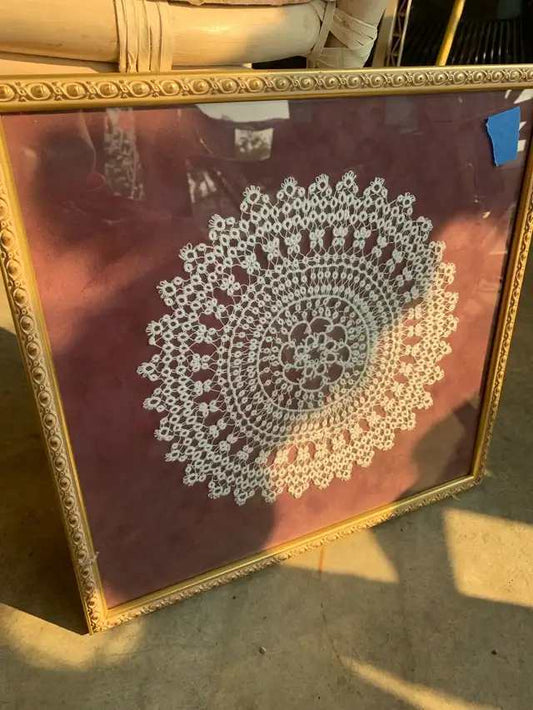 Vintage Framed Lace Art