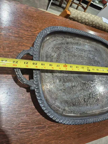 Leonard EP Brass Silver-Plated Serving Tray