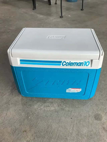 Coleman Zenith 10 Portable Cooler - Blue and White, Compact Size