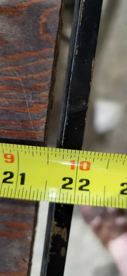 Vintage Metal and Wood Side Table on Pivot