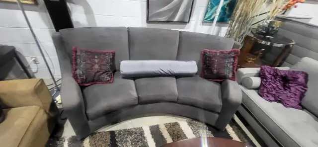 Curved Sectional Sofa - Grey