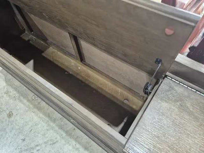 80" Wood Storage Bench with 2 Compartments