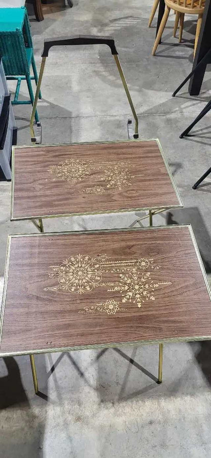 Vintage TV Tray Tables with Stand