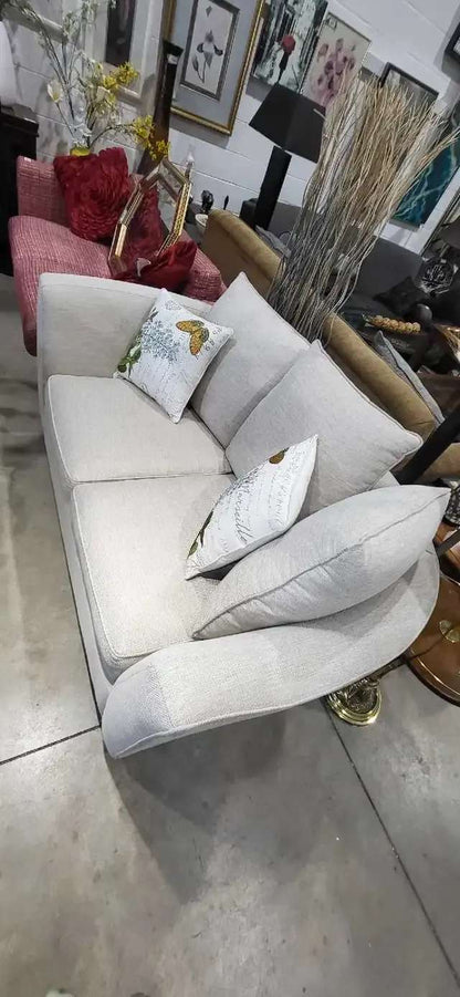 Modern Grey Loveseat Cream - Stylus custom Furniture