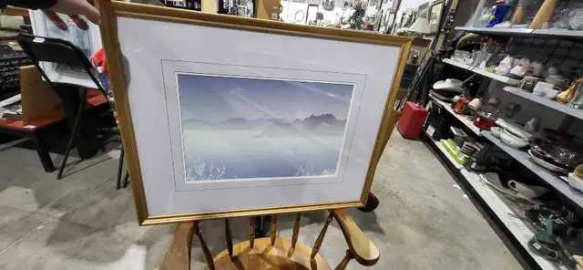 Landscape Print with Gold Frame