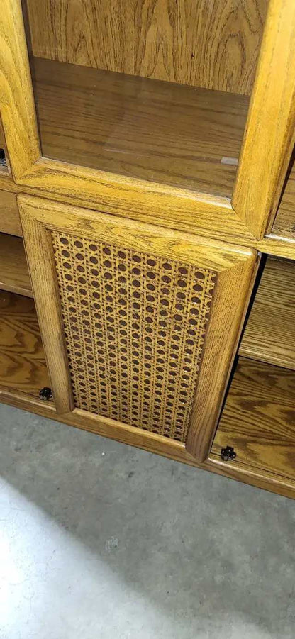 Oak Display Cabinet with Cane Details - House Of Braemore