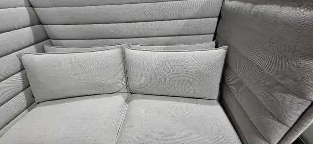 Vitra High-Back Gray Fabric Settee Couch with Alcove 2 Available