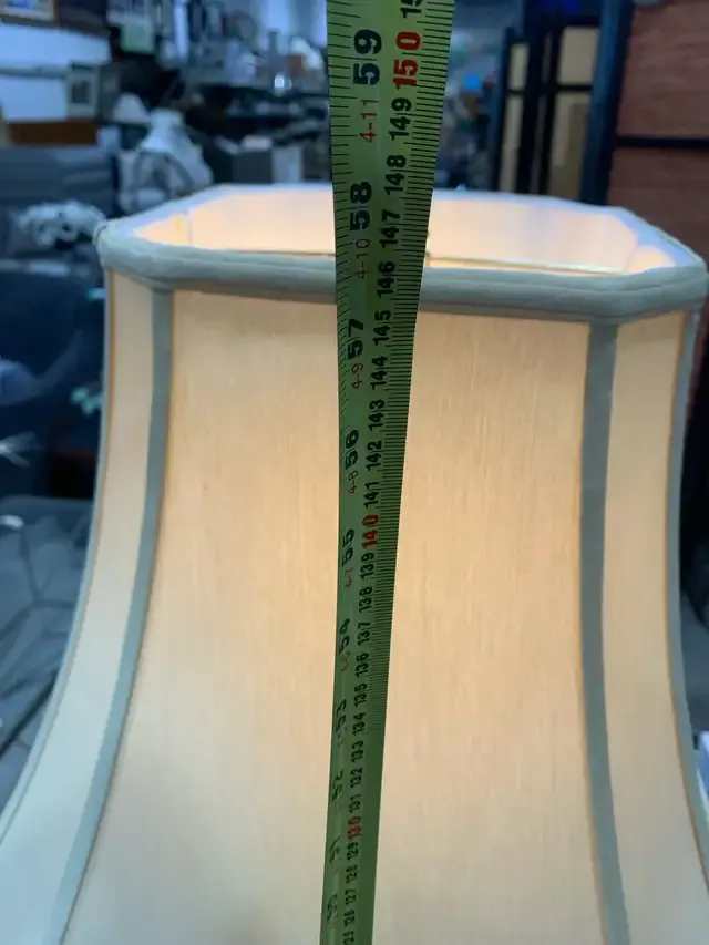 Vintage Brass Floor Lamp with Side Table