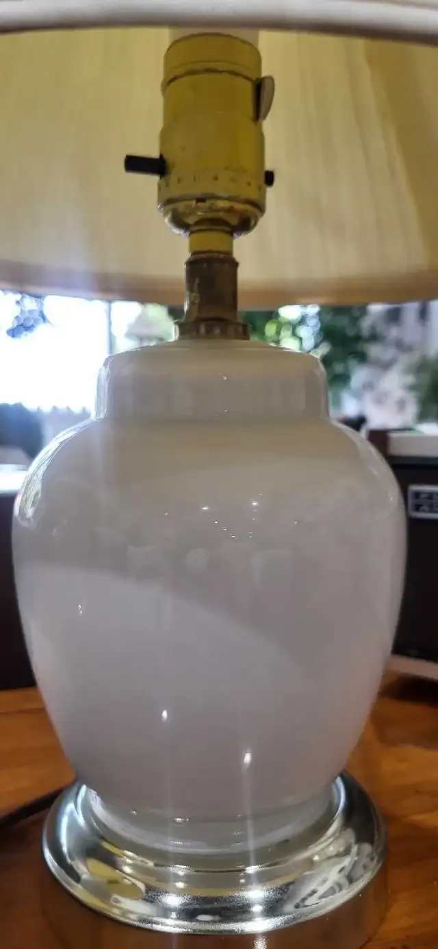 Milk Glass Table Lamps - Set of 2