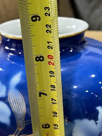 Blue Floral Japanese Porcelain Vase