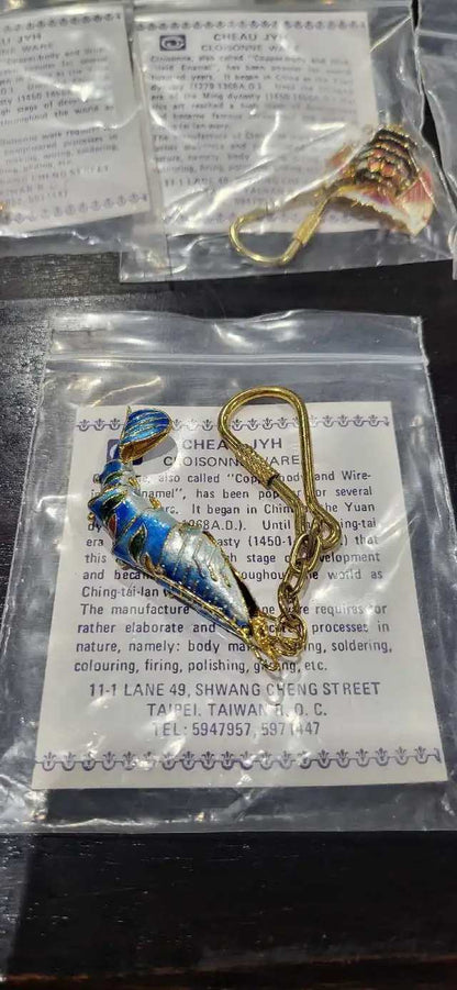 Cheau Jyh Cloisonne Fish Keychains and Jewelery 9 Available