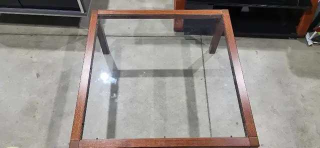 Glass Top Wooden Coffee Table