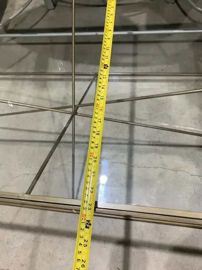 Framed Metal and Gold Glass Coffee Table