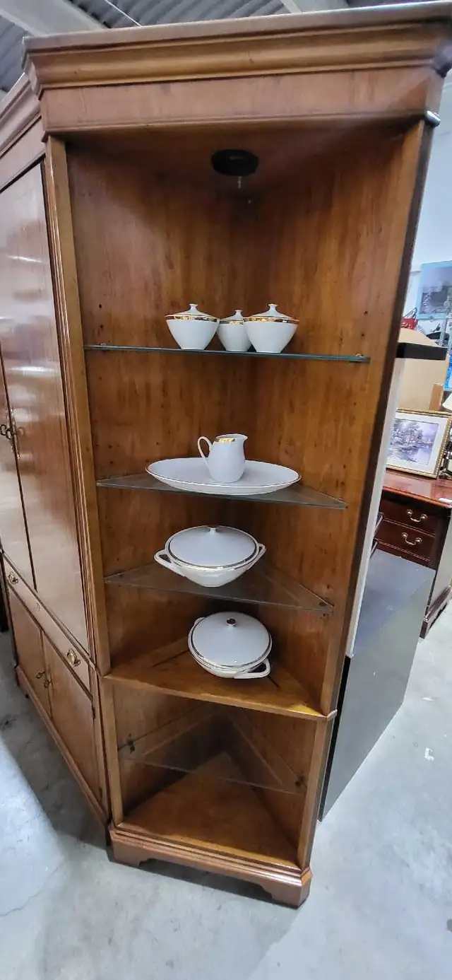 Drexel - Wooden Armoire with Corner Display Cabinet