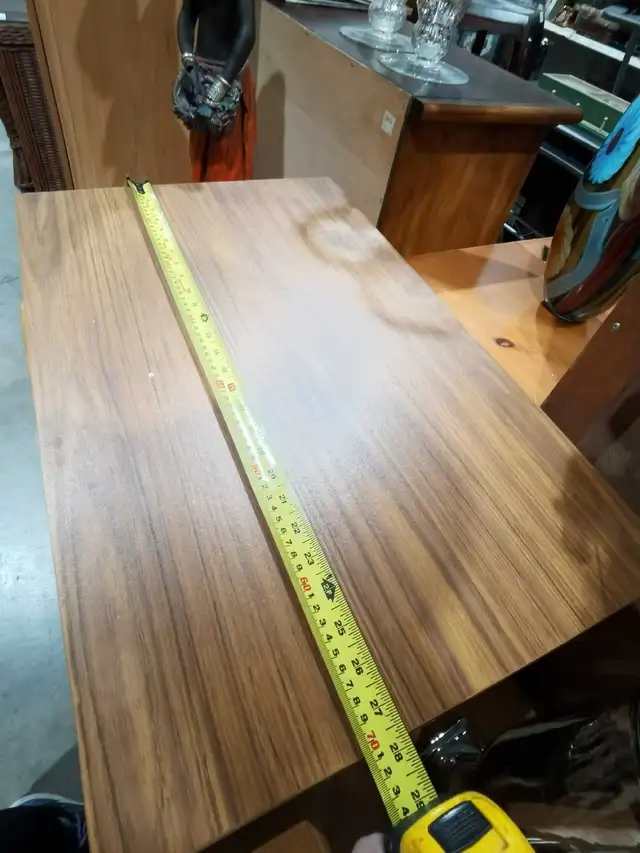 Wood and Black Side Table
