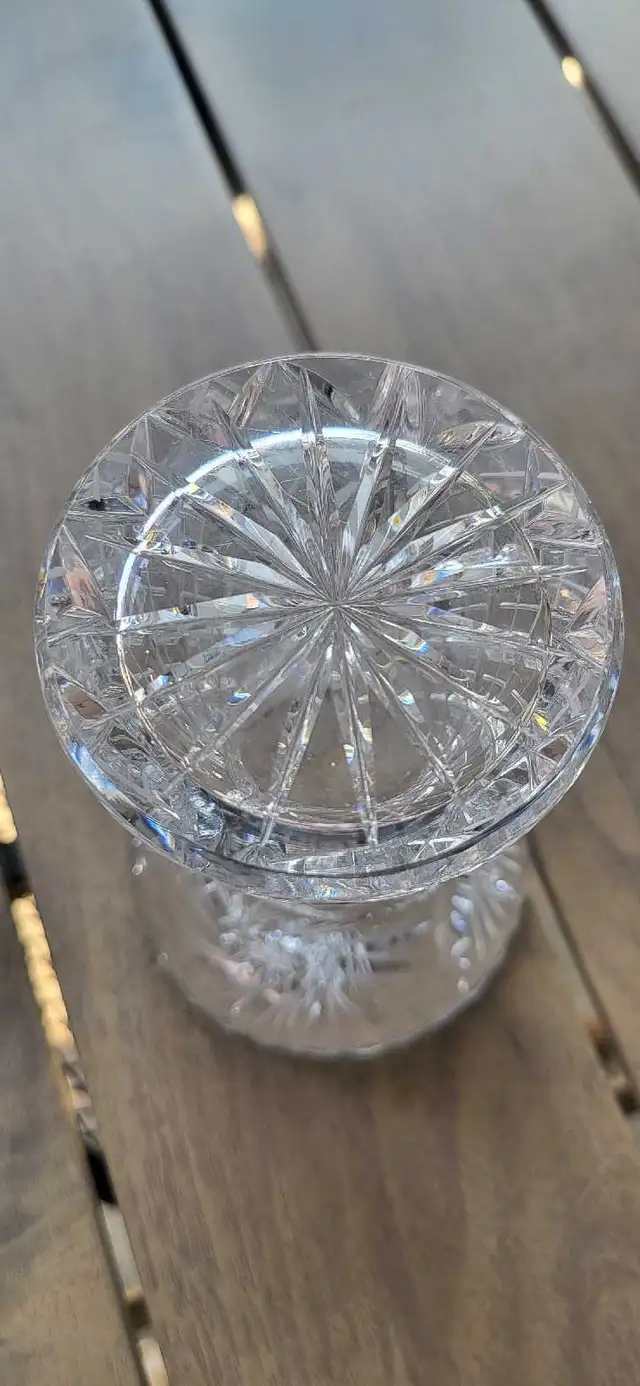 Small Lead Crystal Vase with Starburst Pattern