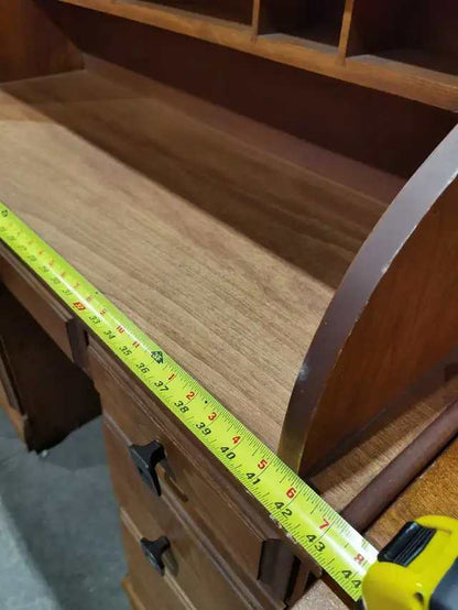Wooden Roll Top Desk with drawers