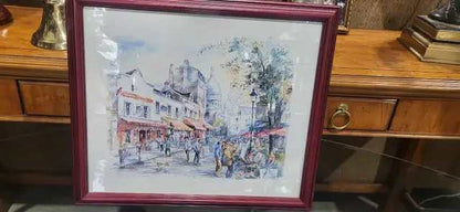 Legai Framed Paris Street Scene Art 18x15