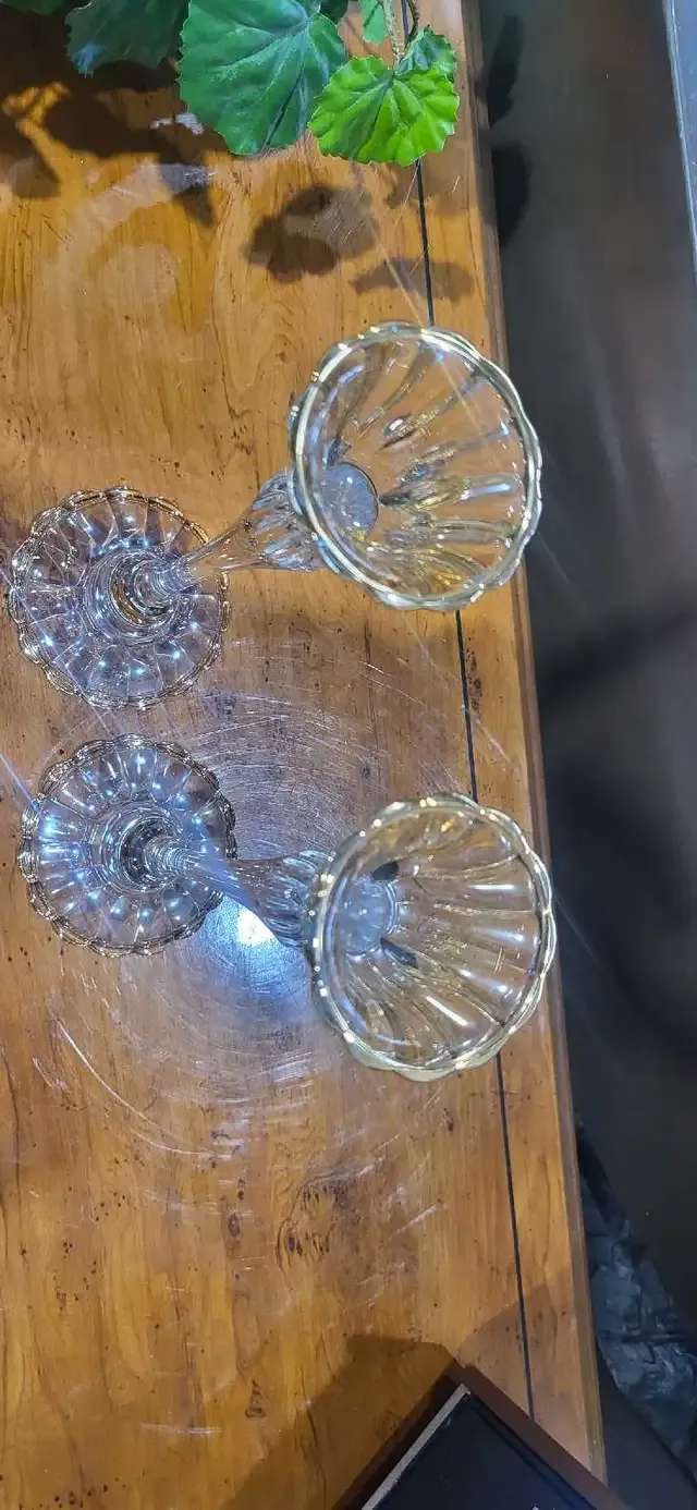 Crystal Candlestick Holders with Gold accents