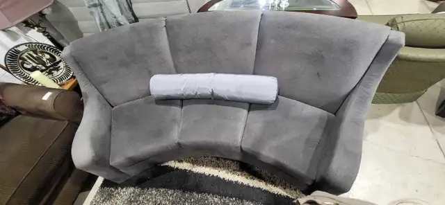 Curved Sofa - Grey - 74"x32"x37"