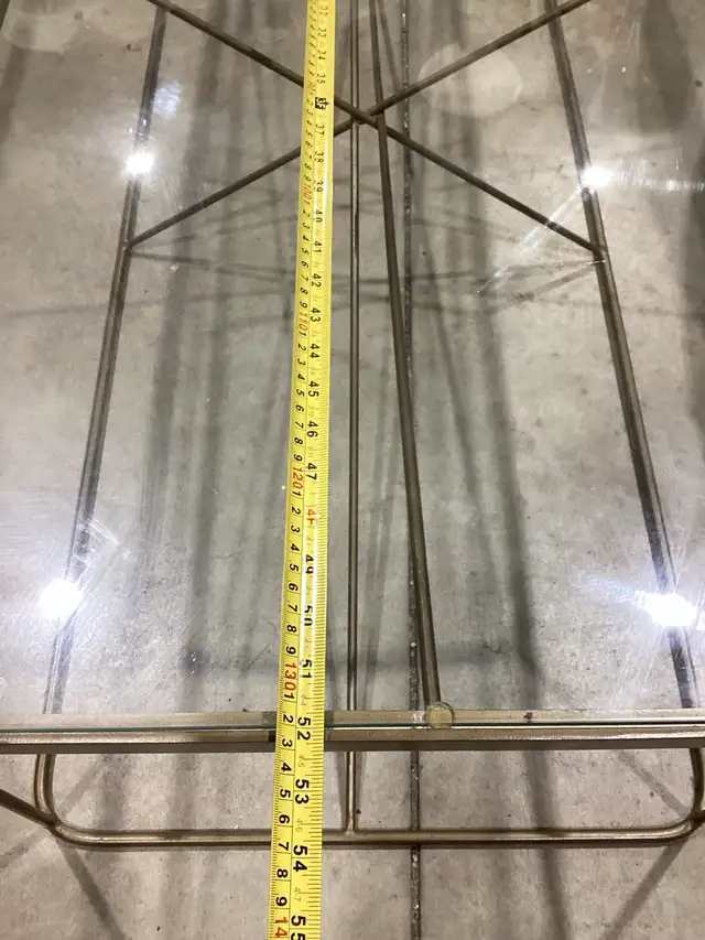 Muted Gold Glass and Metal Coffee Table