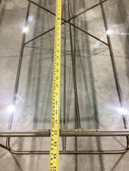Muted Gold Glass and Metal Coffee Table