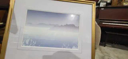 Landscape Print with Gold Frame