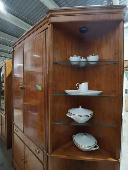 Solid Drexel Wood Entertainment Centre with Display corners