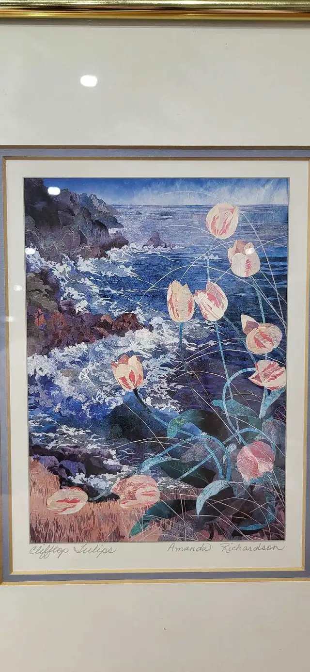 Amanda Richardson Clifftop Tulips Framed Art 11x13