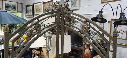 Corner Glass and Metal Shelving Unit