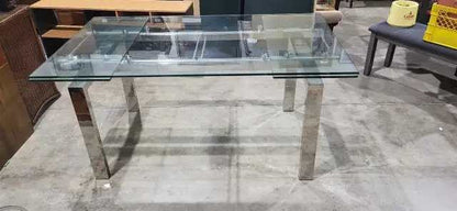 Glass and Chrome Dining Table