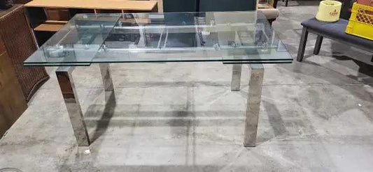 Glass and Chrome Dining Table
